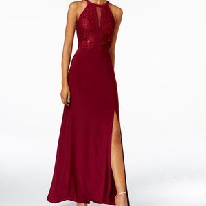 Nightway Burgundy Red Women's Long Bridesmaid Dress Size 14P